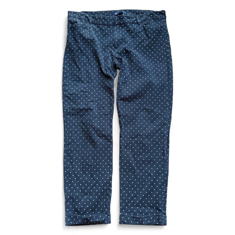 Gap black polka dot cropped trousers slim city crop size 12 summer preppy y2k